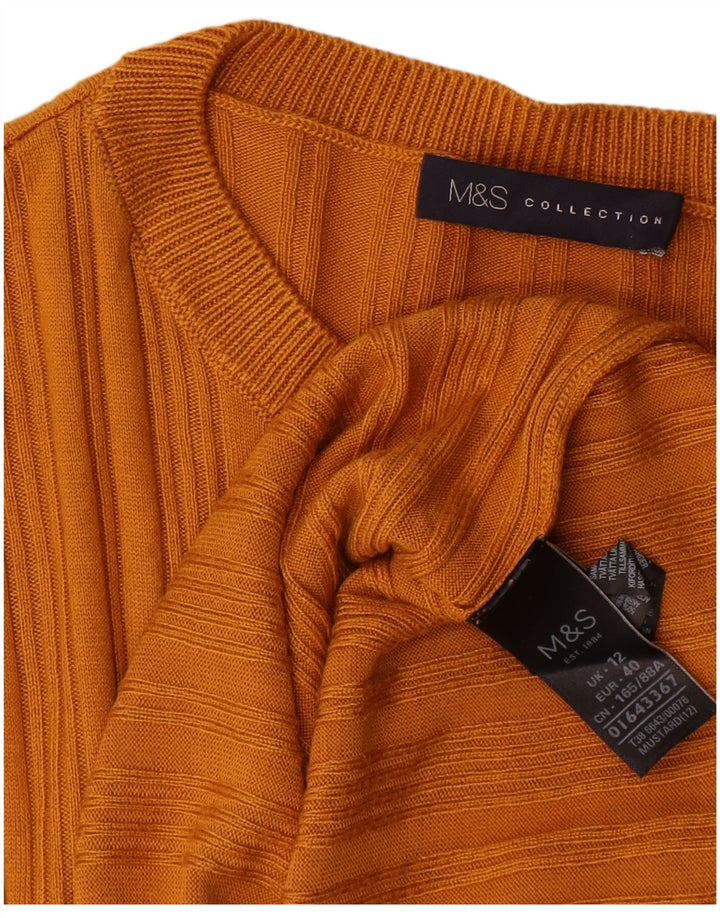 Marks & Spencer Dametop Langærmet UK 12 Medium Gul Akryl