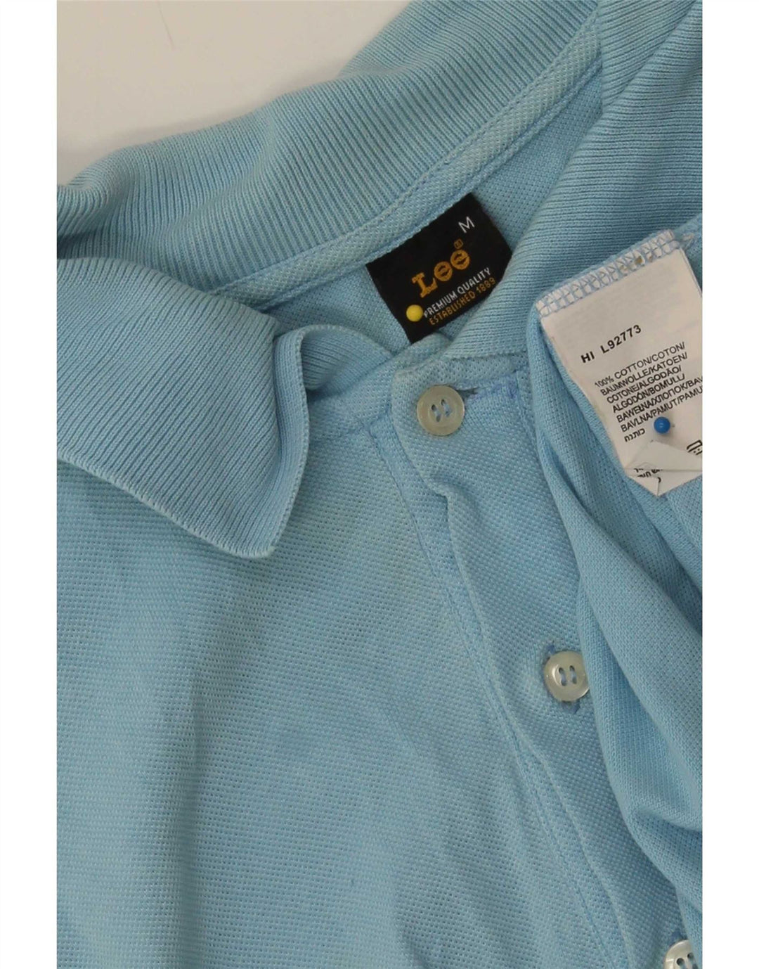 Lee Poloshirt til mænd Medium blå bomuld