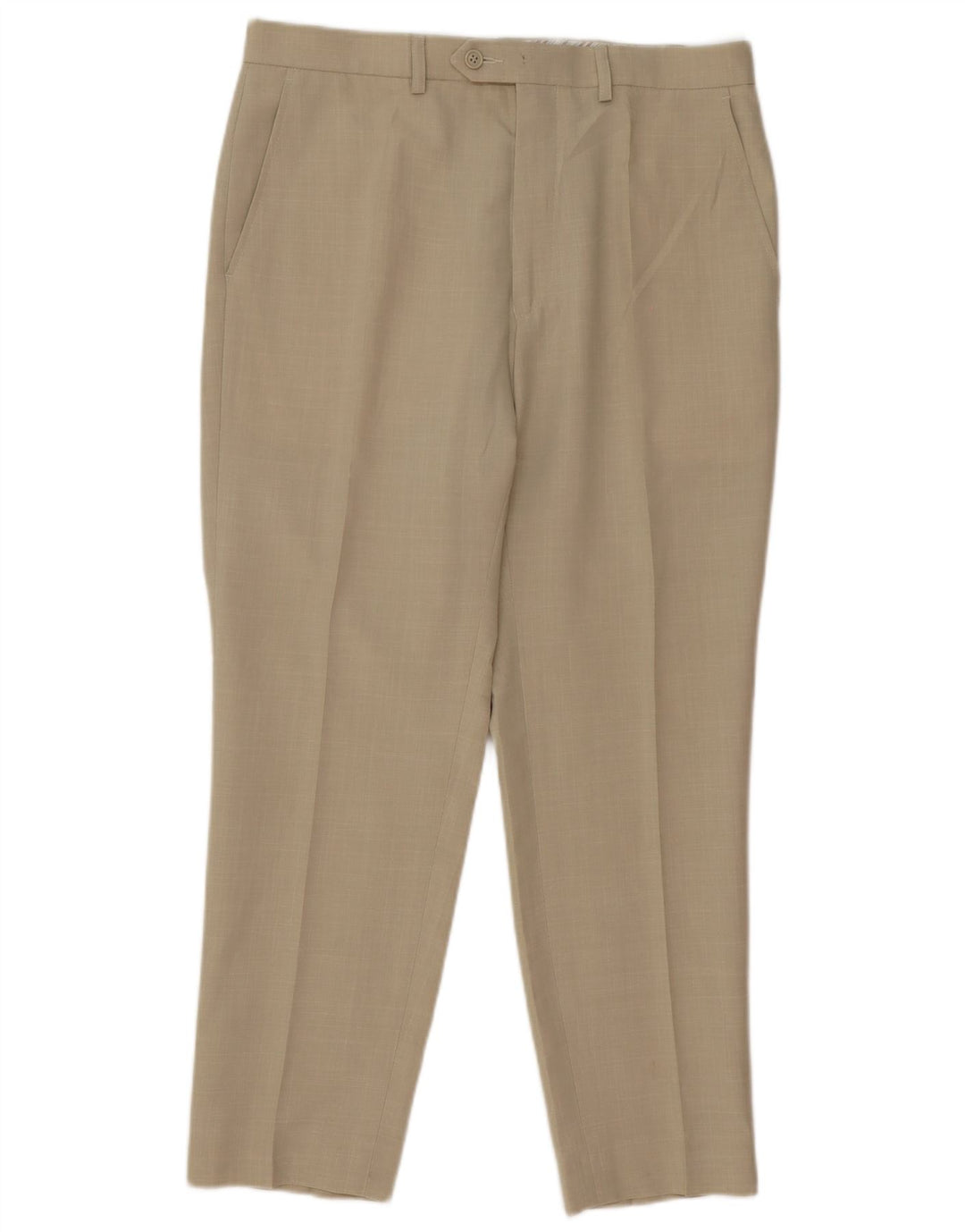 Marks & Spencer Straight Suit Bukser til mænd W34 L28 Beige Polyester