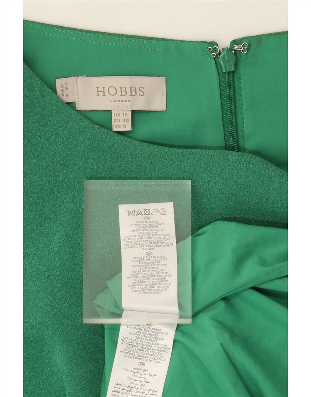 HOBBS Dame Sleeveless Sheath Dress UK 10 Small Green Triacetate