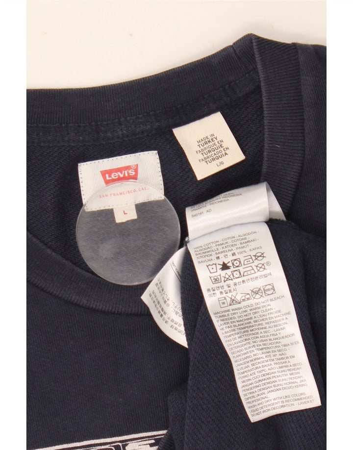 Levi's Grafisk sweatshirt til mænd, stor marineblå bomuld