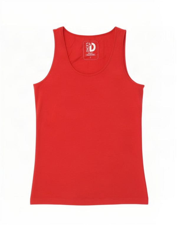 Dack's Womens Vest Top UK 14 Large Red Cotton