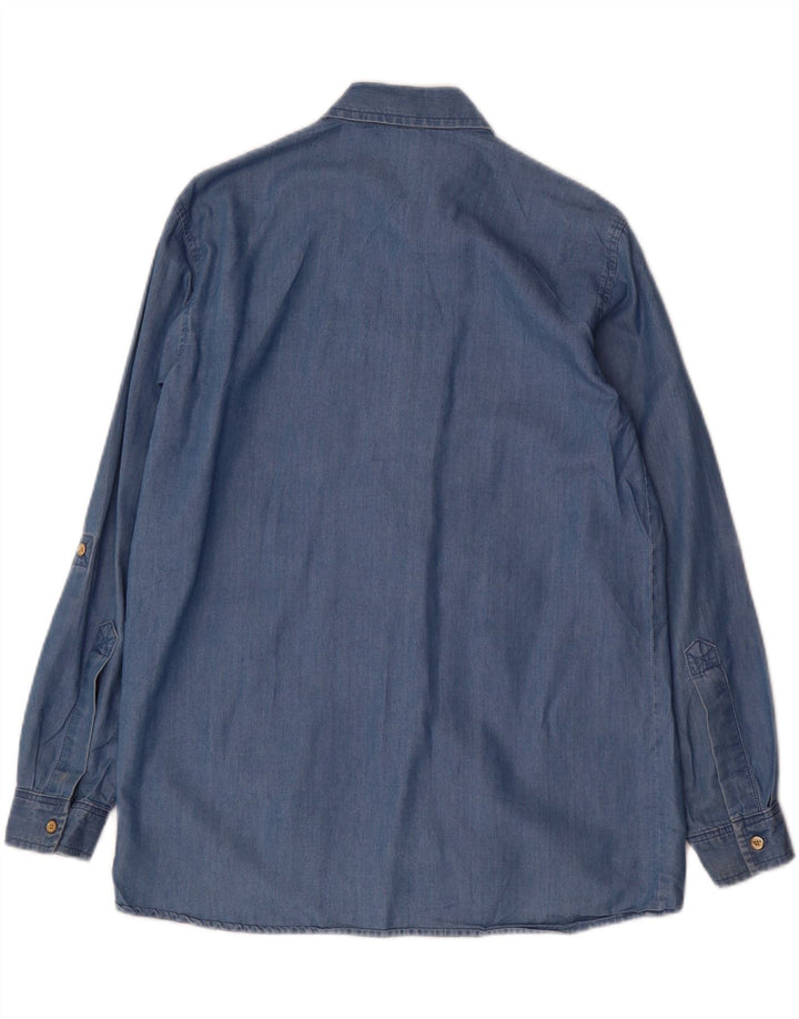 MICHAEL KORS Dame Oversized Denim Shirt UK 6 XS Blå