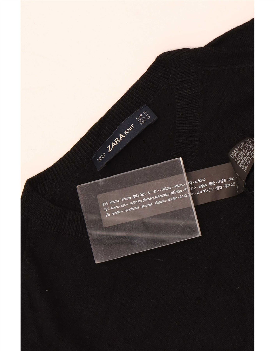 Zara Dame sweater med rund hals DK 12 Medium Sort Viscose