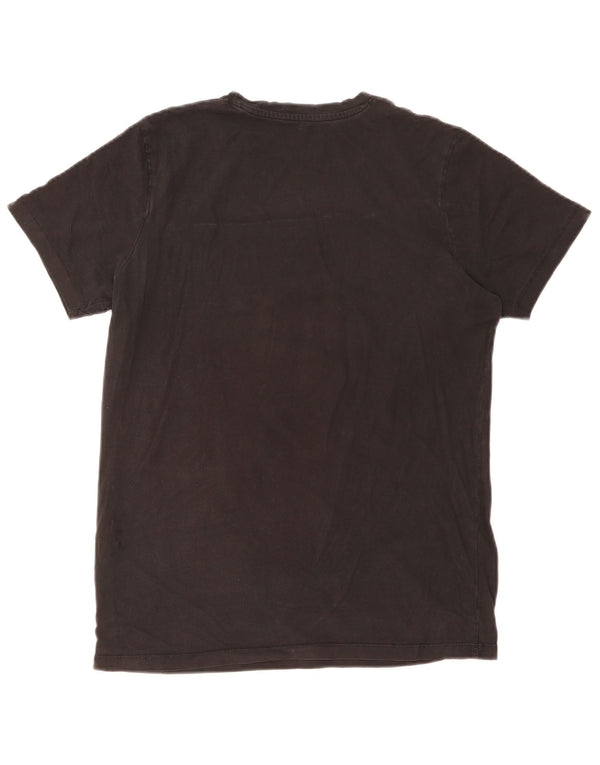 Jack & Jones Mens Graphic T-Shirt Top Medium Black Cotton