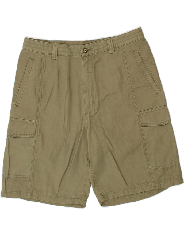 TOMMY BAHAMA Herre Relaxed Fit Cargo Shorts W33 Medium Khaki Tencel
