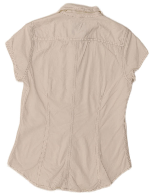 Levi's Kortærmet denimskjorte til kvinder UK 12 Medium White Bomuld