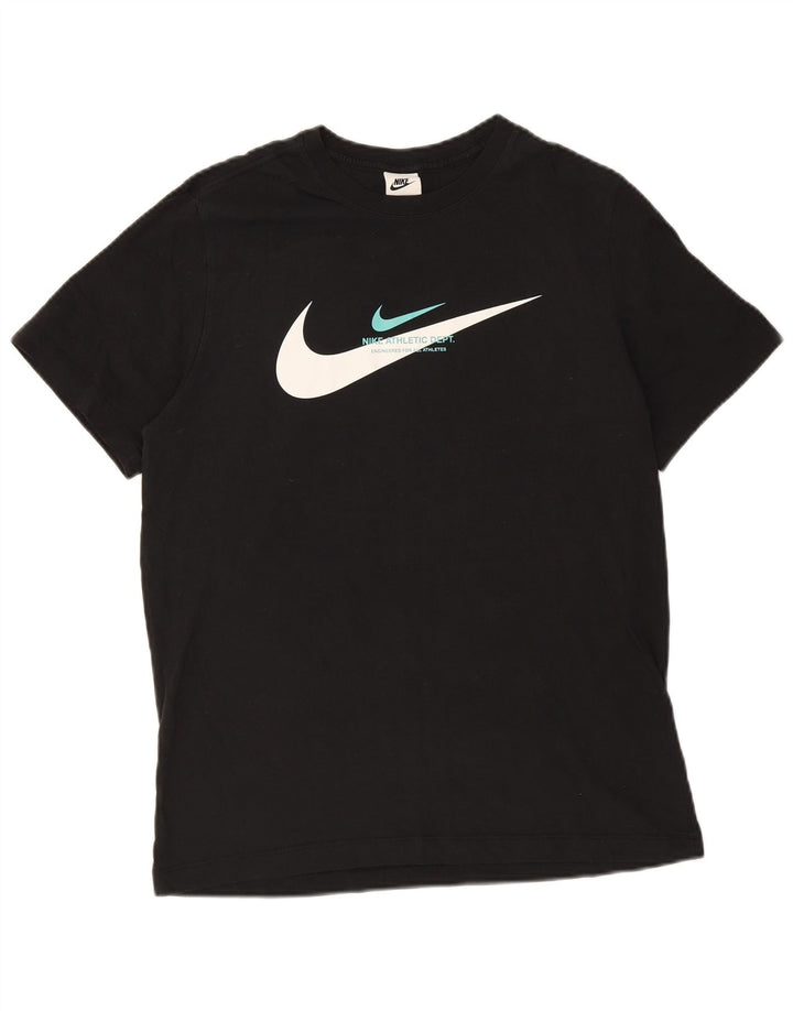 NIKE Mens Graphic T-Shirt Top Medium Black Cotton