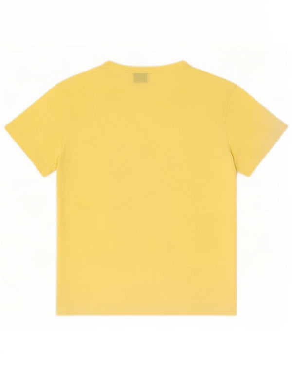 Lee Dame Grafisk T-Shirt Top UK 12 Medium Gul Bomuld
