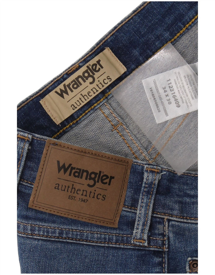 WRANGLER Straight jeans til mænd W34 L30 blå bomuld