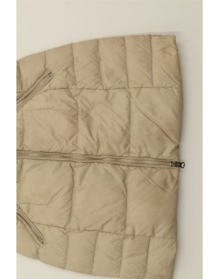 BENETTON Womens Hooded Padded Coat IT 42 Medium Beige Nylon Vintage Benetton and Second-Hand Benetton from Messina Hembry 