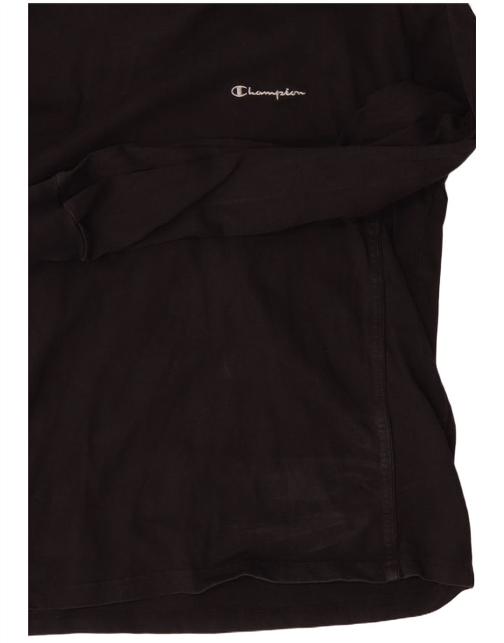 Champion Dame Sweatshirt Jumper UK 14 Medium Sort Bomuld