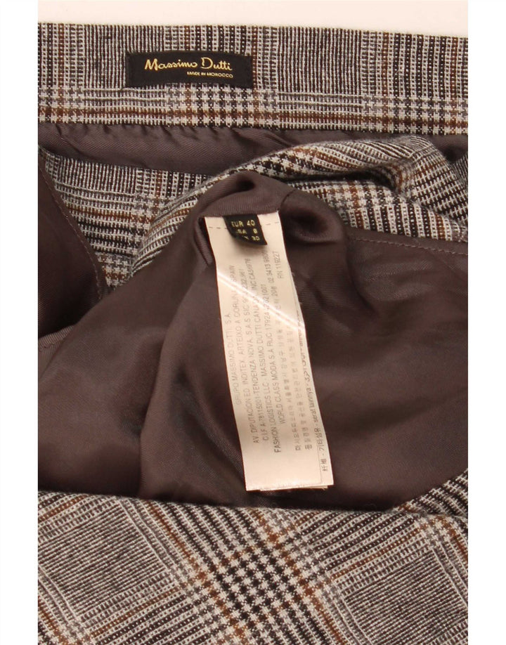 Massimo Dutti Dame asymmetrisk nederdel EU 40 Medium W30 Grå ternet uld