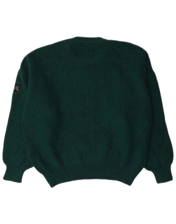 Vintage herre sweater med rund hals XL grøn
