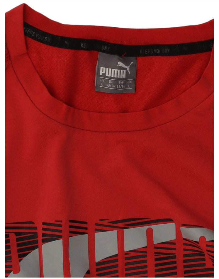 Puma Herre Grafisk T-Shirt Top Stor Rød