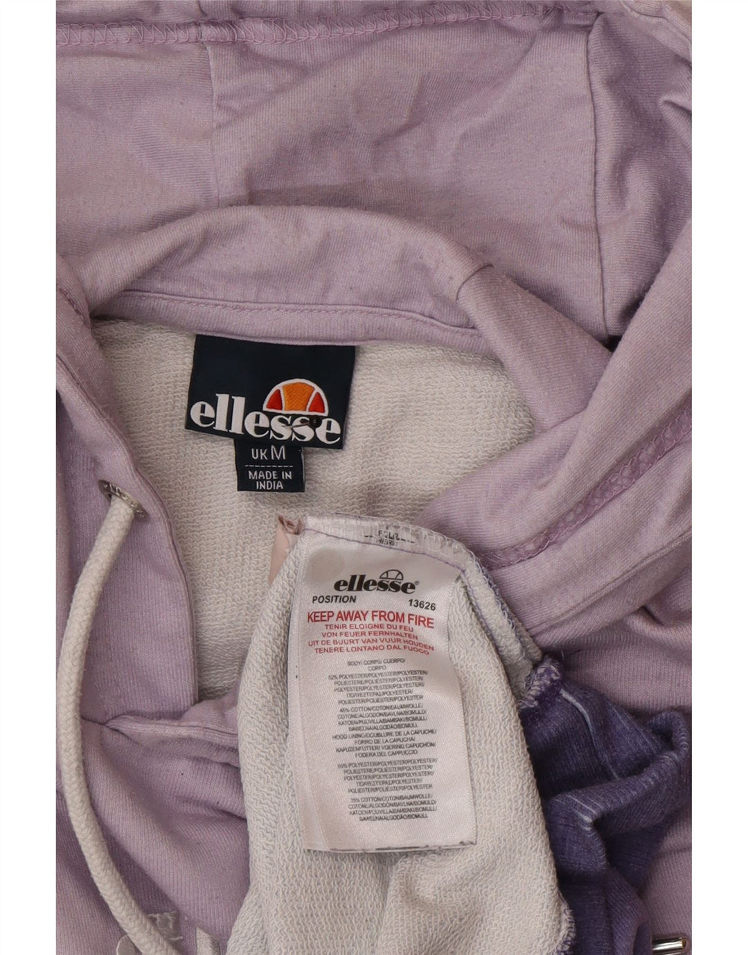 Ellesse Herre grafisk hættetrøje Jumper Medium Lilla Tie Dye Polyester