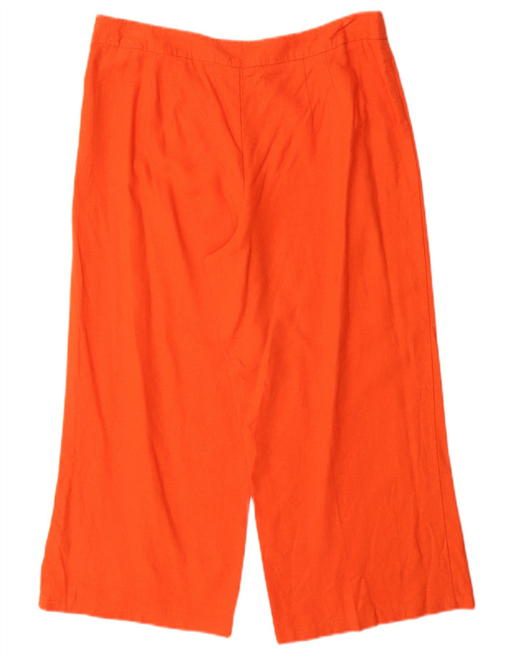 Marks & Spencer Dame Capri Bukser UK 12 Medium W30 L23 Orange Linen