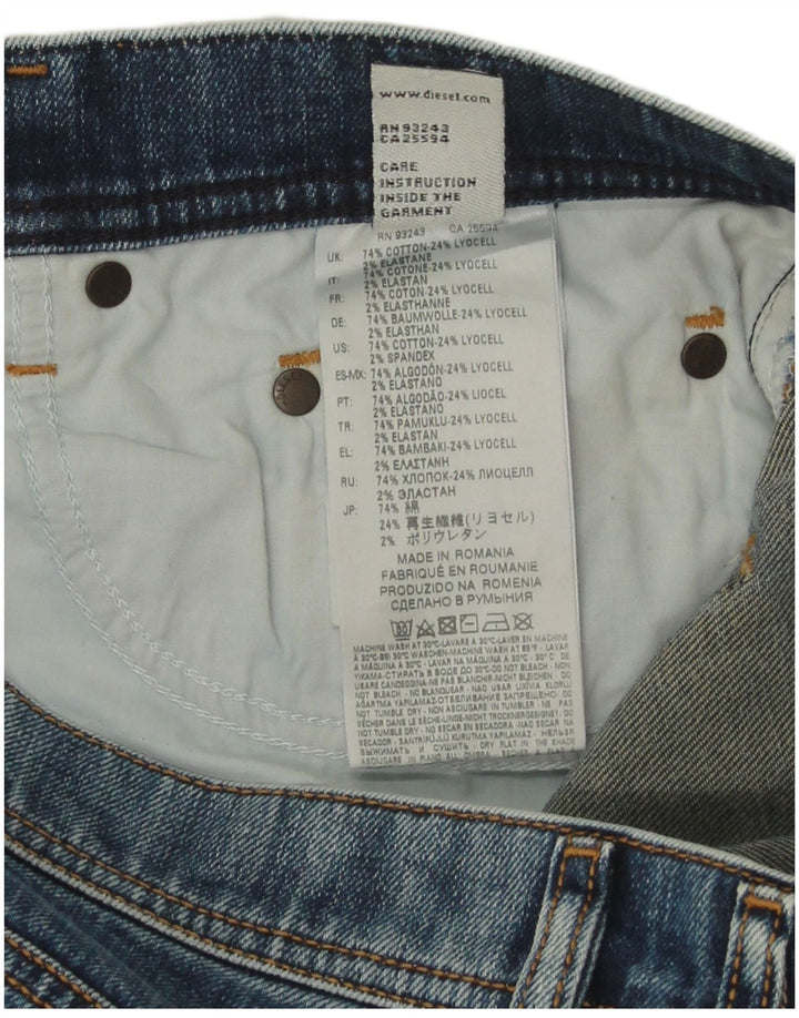 Diesel Dame Distressed Carrot Slim Jeans W30 L32 Blå Bomuld