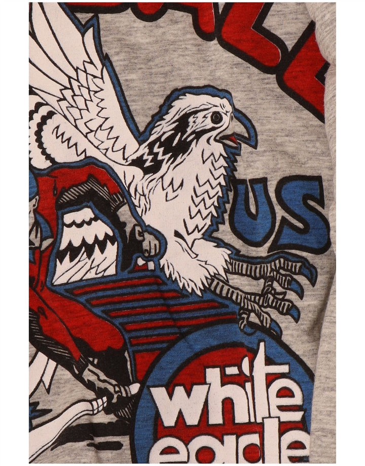 Vintage Herre Bomber grafisk polstret jakke UK 40 Large Navy Blue