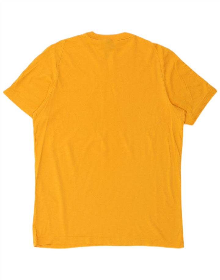 ADIDAS Mens Graphic T-Shirt Top Medium Yellow Cotton