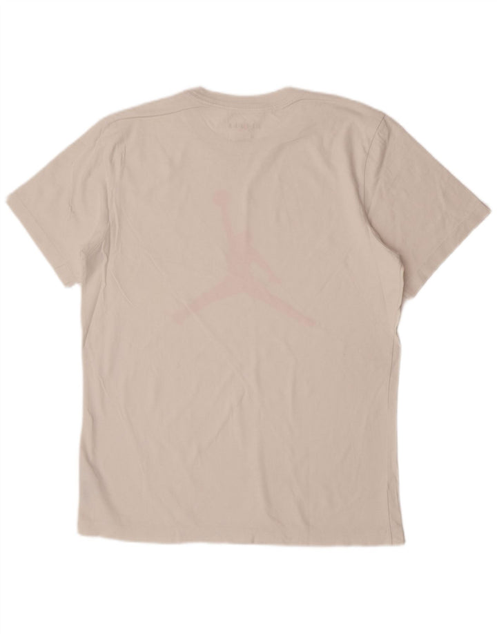 Jordan Herre grafisk T-shirt Top Medium hvid bomuld