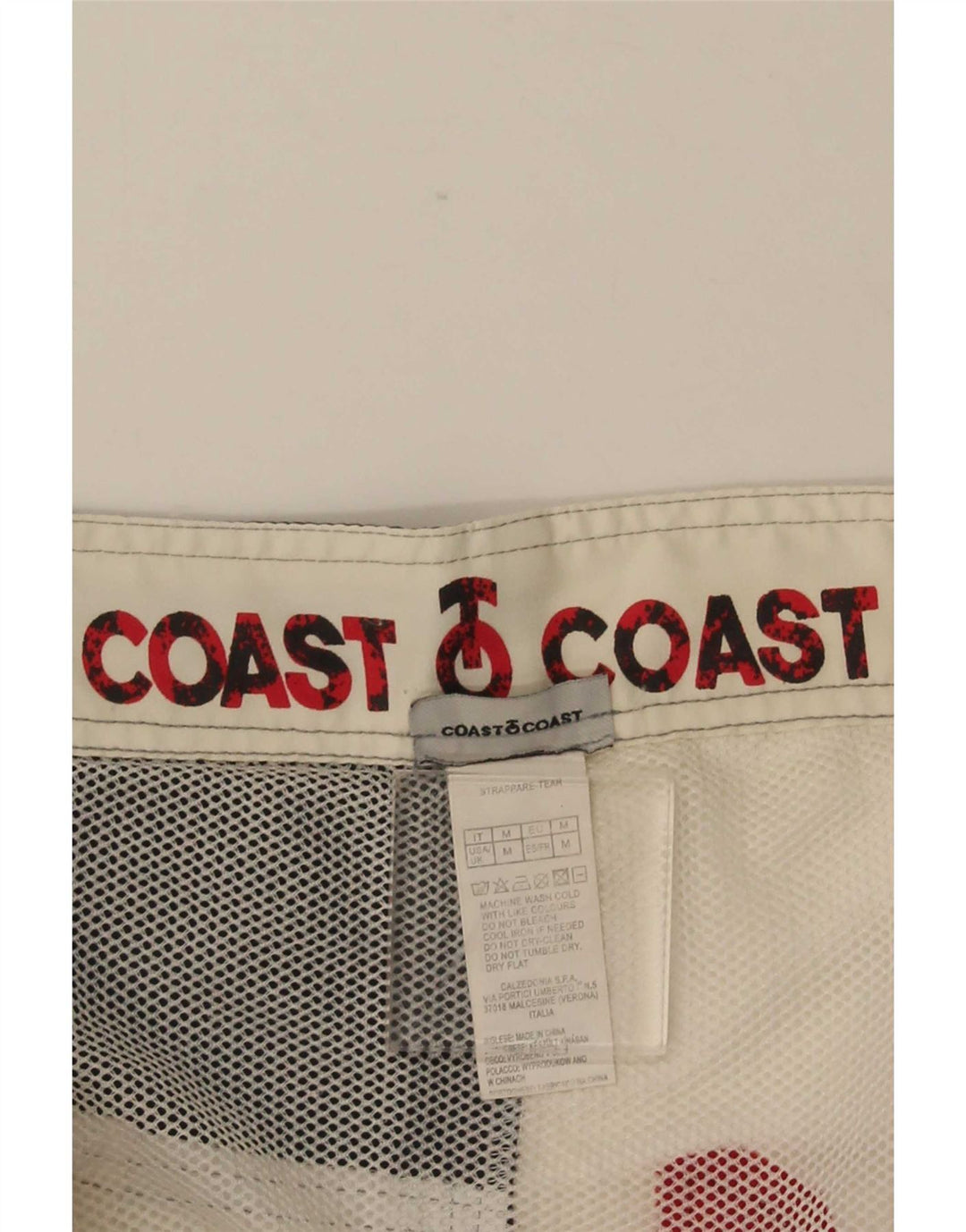 Vintage grafiske svømmeshorts til mænd Medium hvid Colourblock Polyester