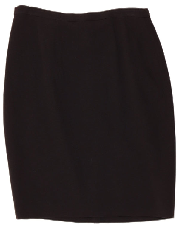 Zara Kvinder High Waist Pencil Skirt EU 42 Large W30 Black Rayon