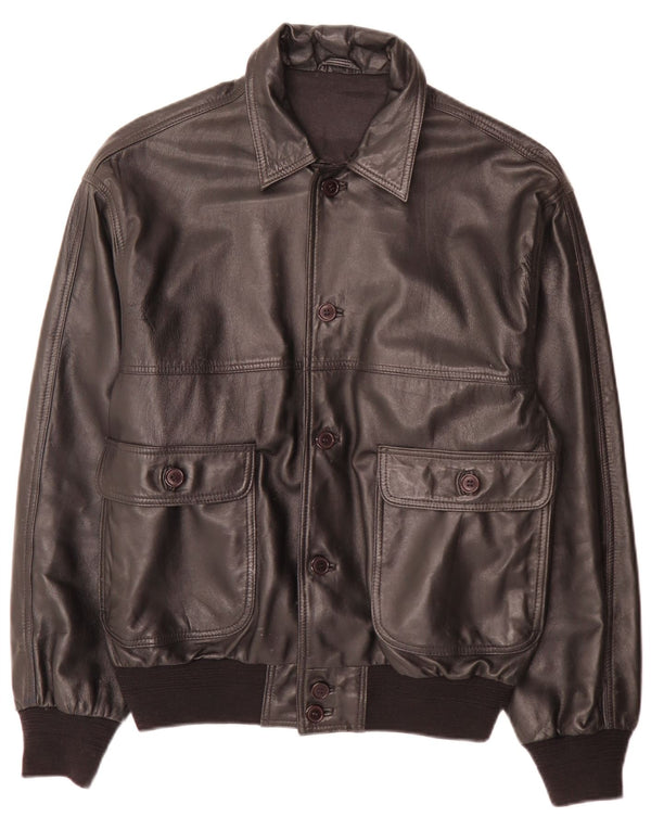 Vintage Herre Læderjakke IT 50 Large Sort