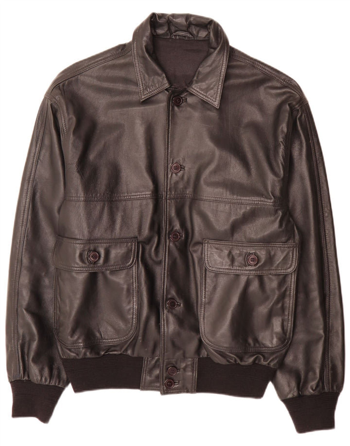 Vintage Herre Læderjakke IT 50 Large Sort