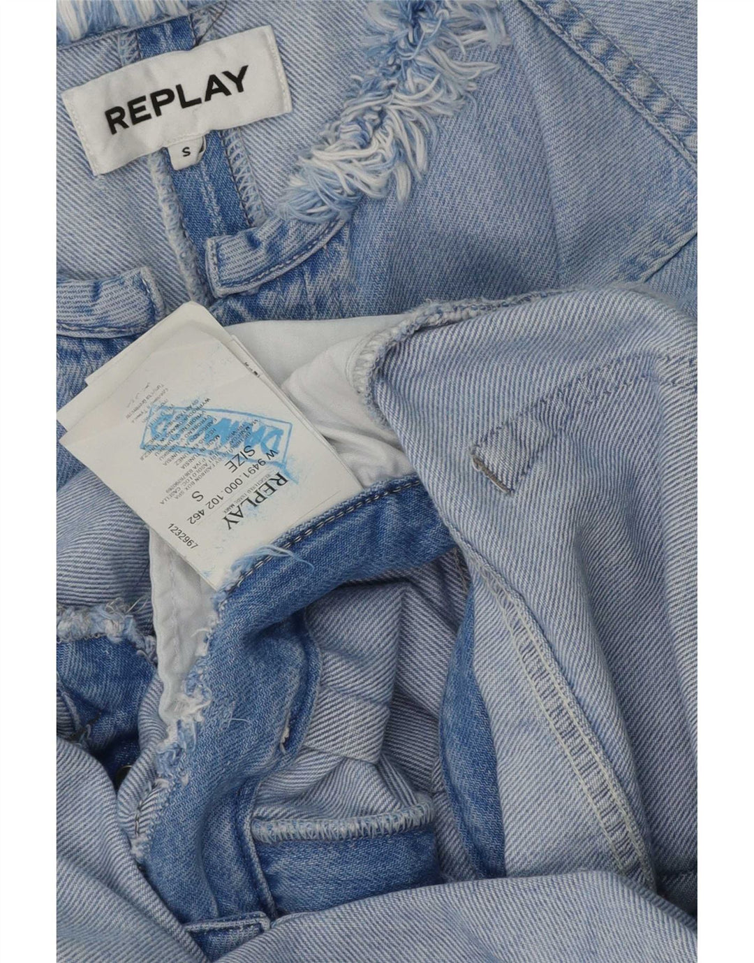 Replay Dame Denim Jumpsuit UK 10 Small Blue Cotton