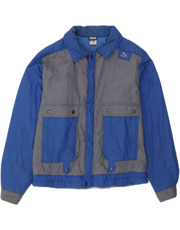 Puma Herre Windbreaker Jacket UK 40 Large Blue Colourblock Polyester