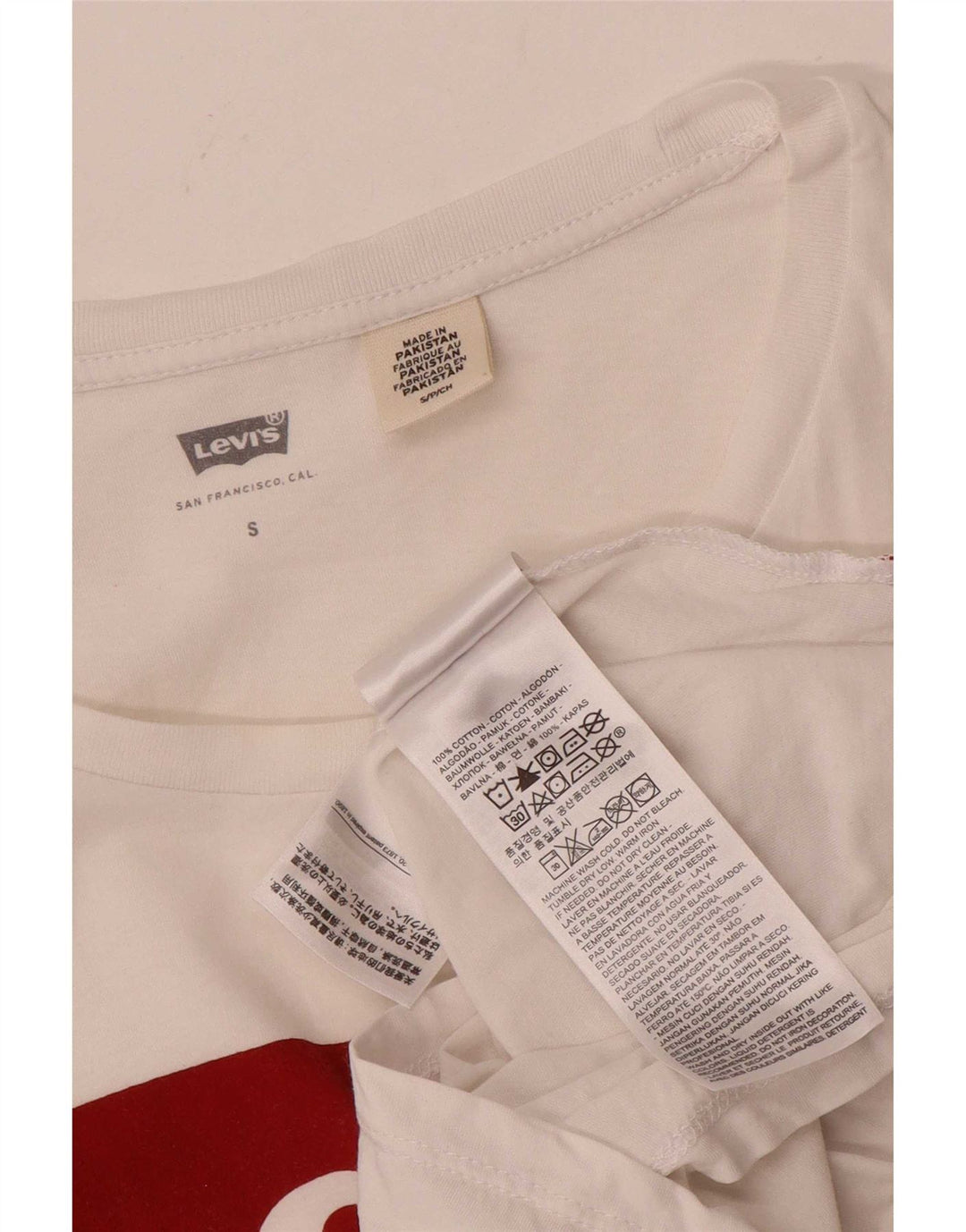 Levi's Grafisk T-shirt top til kvinder DK 10 Lille hvid bomuld
