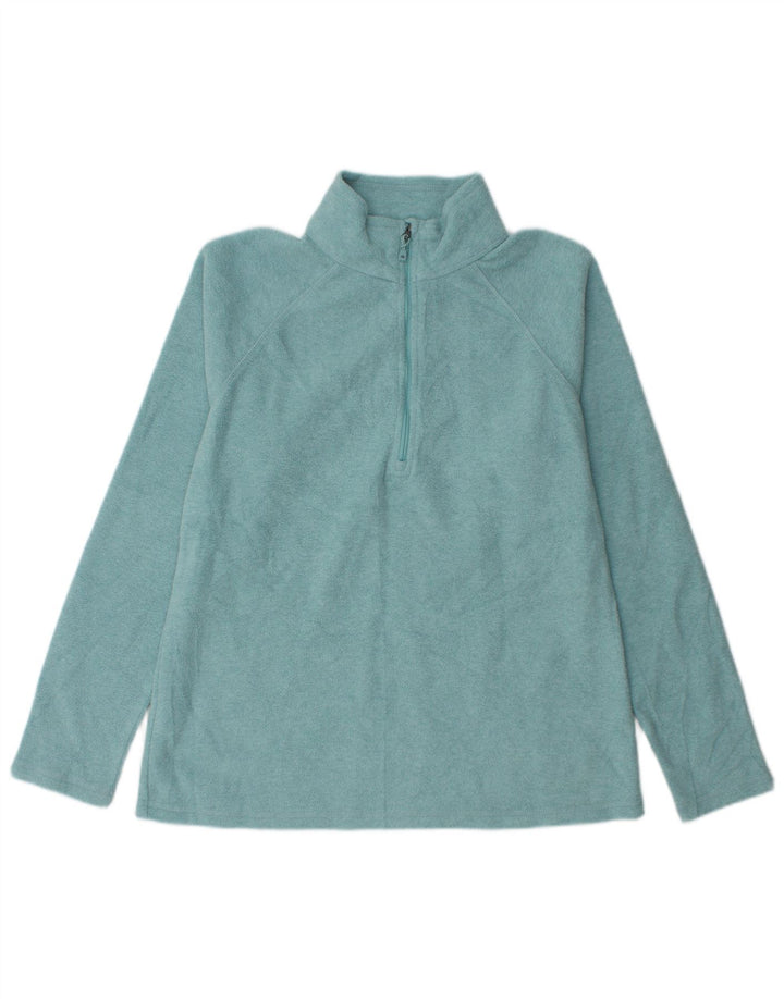 Eddie Bauer Dame lynlås-hals Fleece Jumper UK 14 Medium Blue Polyester