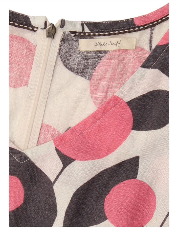 White Stuff Dame Ærmeløs Shift Dress UK 12 Medium White Floral