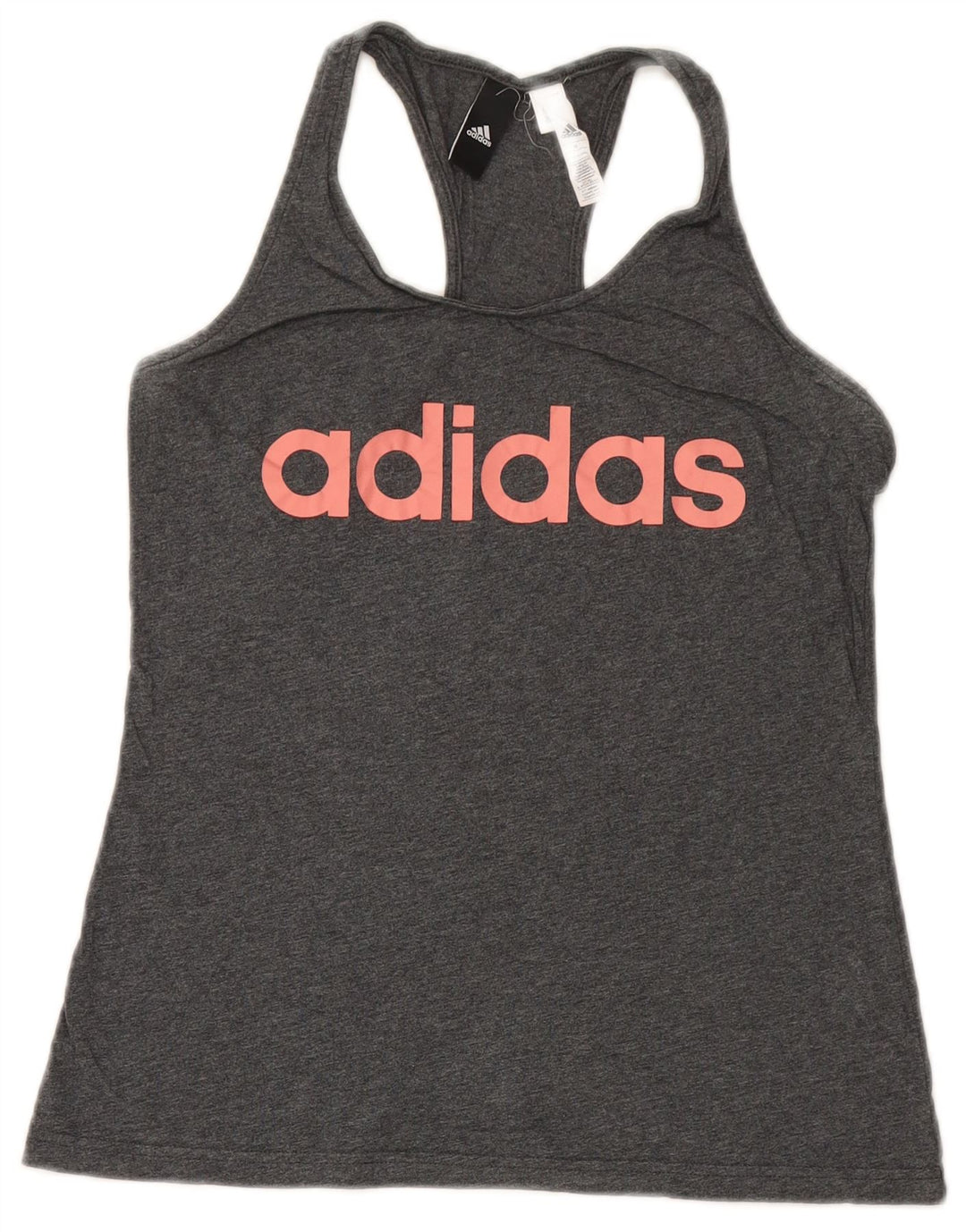 Adidas Dame Grafisk Vest Top UK 12 Medium Grå Bomuld