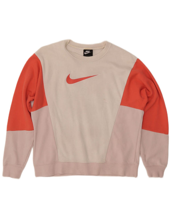 NIKE Oversized Sweatshirt Jumper UK 10 Small Multicolored