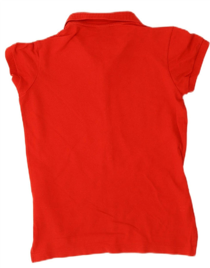 NIKE Womens Polo Shirt UK 14/16 Large Red Cotton