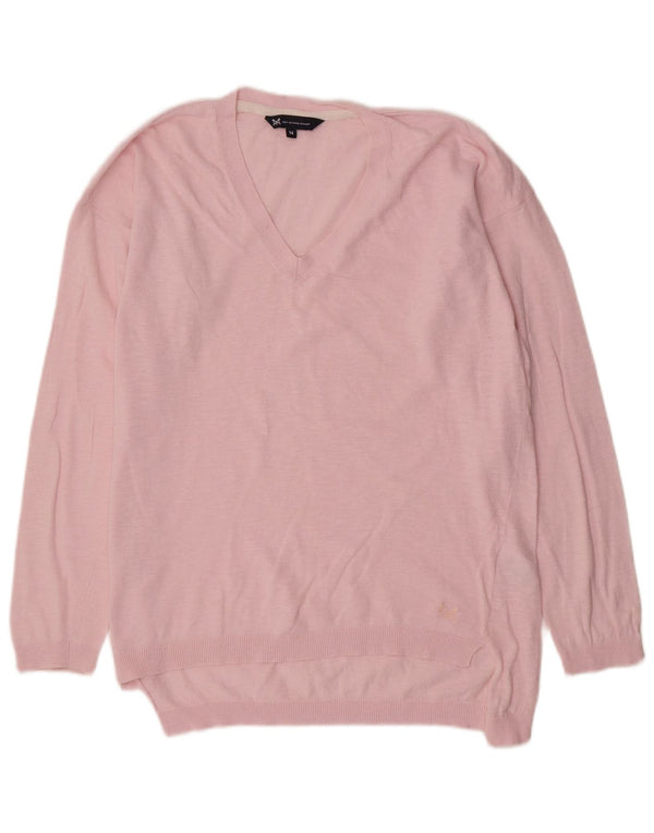 Besætningstøj Dame V-hals sweater UK 14 Stor Pink Bomuld