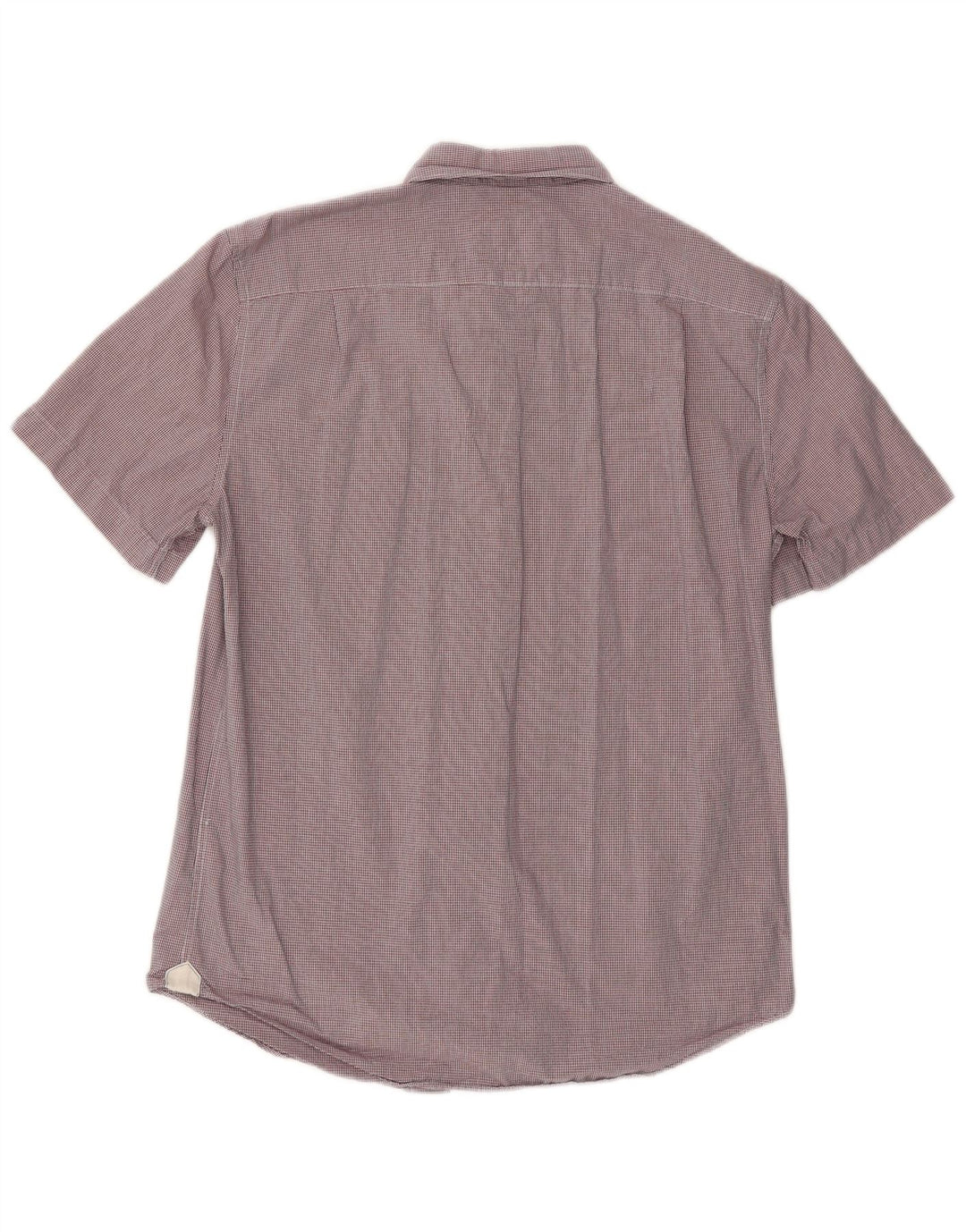 Lacoste Herre Kortærmet Regular Fit Skjorte Størrelse 40 Medium Bourgogne Ternet