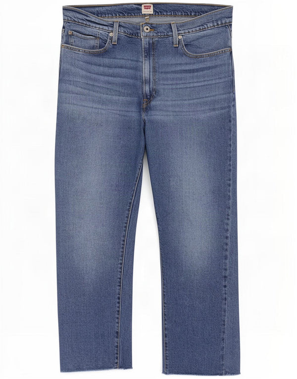 Levi's Womens Straight Jeans W34 L27 Blue Cotton