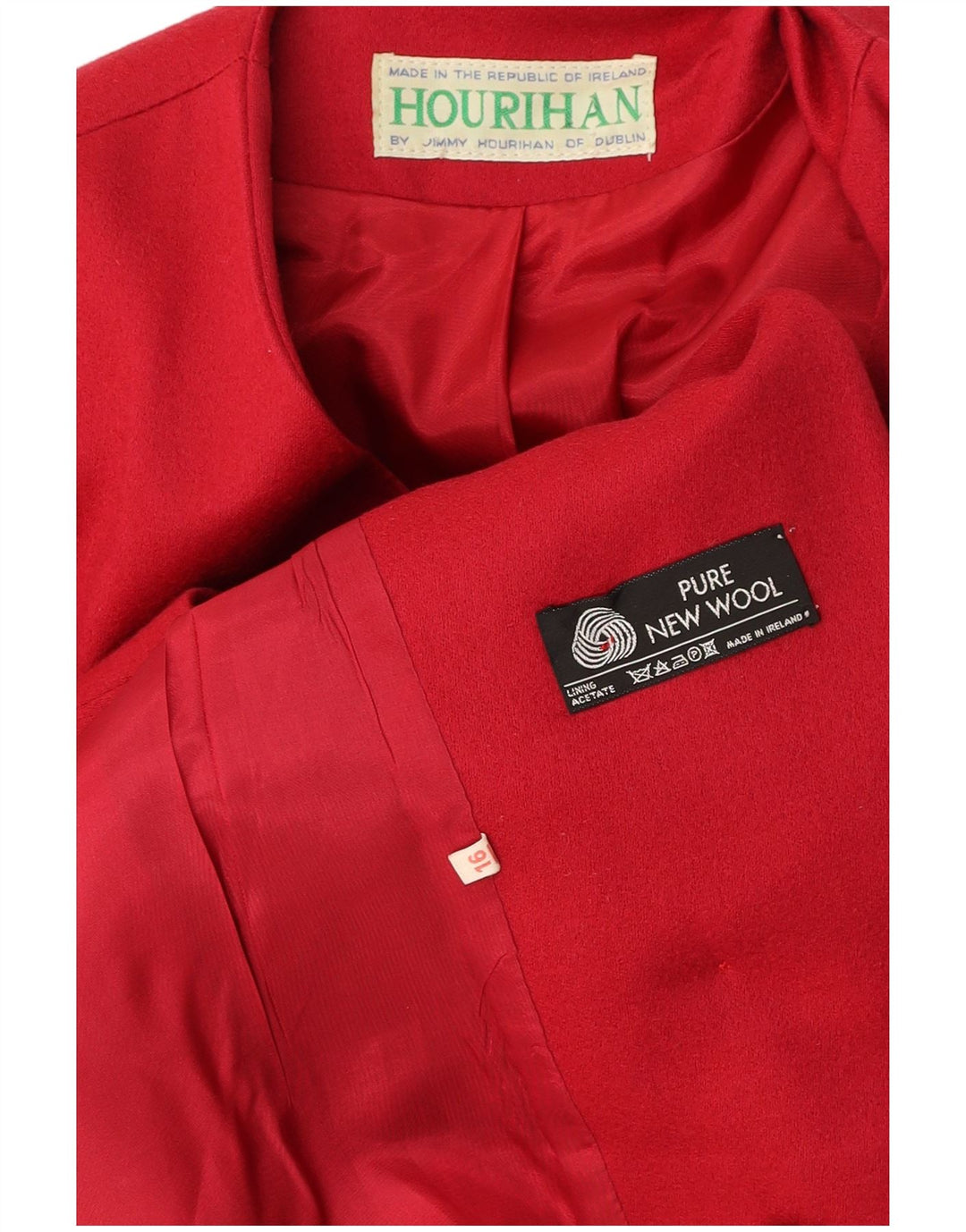 JIMMY HOURIHAN Dame Dobbeltradet Blazer Jacket UK 16 Large Burgundy