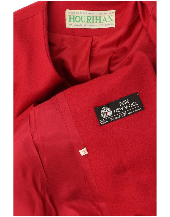 JIMMY HOURIHAN Dame Dobbeltradet Blazer Jacket UK 16 Large Burgundy