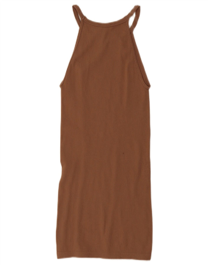 Zara Dame Mini Halter Dress UK 4 XS Brun