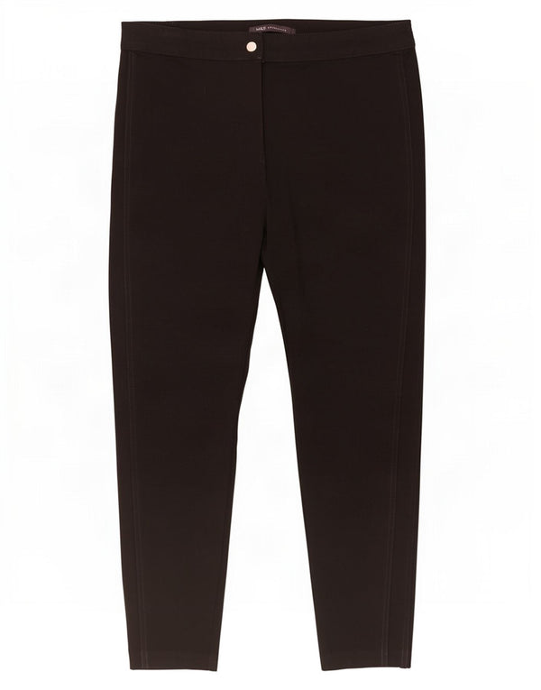 Marks & Spencer Dame Cropped Trousers UK 16 Large W34 L25 Black Viscose