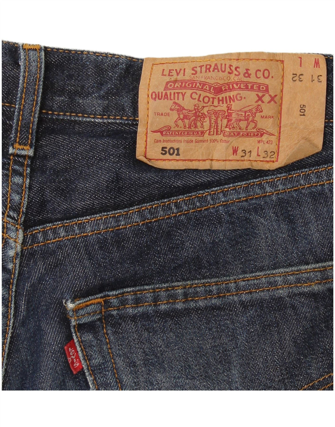 Levi's Dame 501 Straight Jeans W31 L32 Marineblå