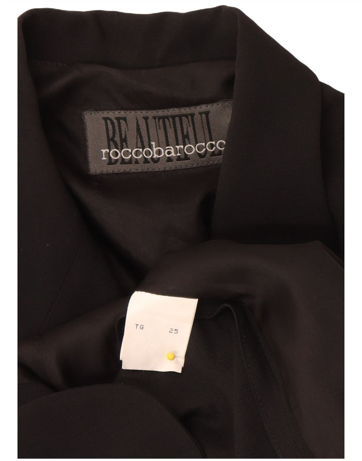 Roccobarocco Dame 3-knaps kortærmet blazerjakke UK 25 4XL Sort