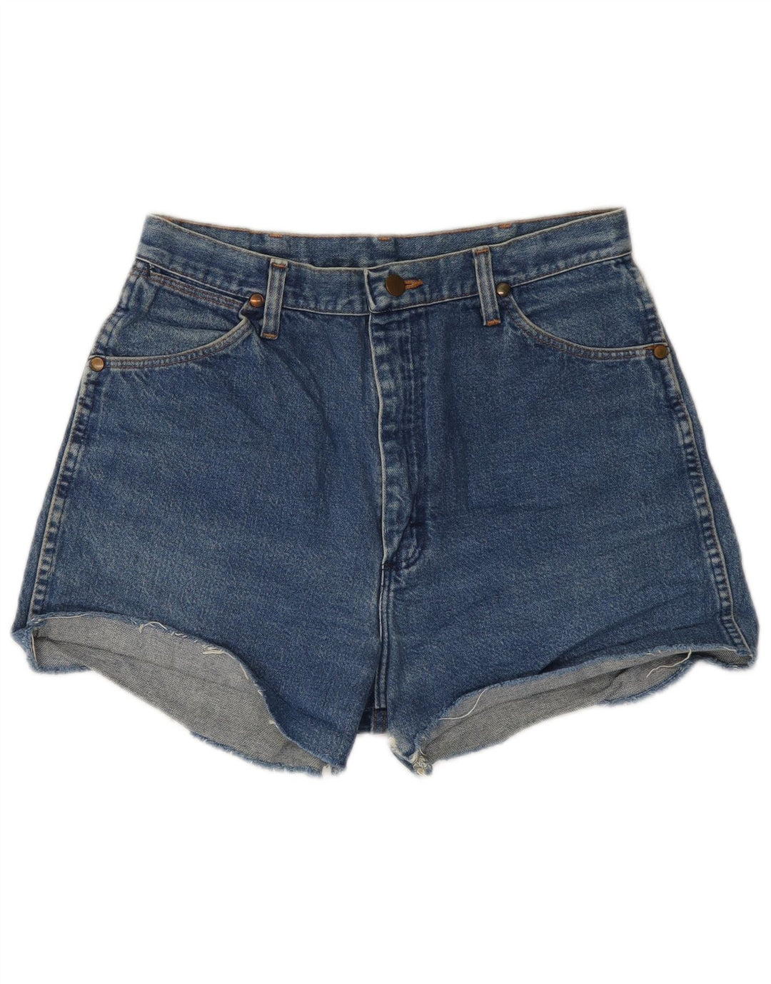 Wrangler denimshorts til kvinder W30 mellemblå bomuld