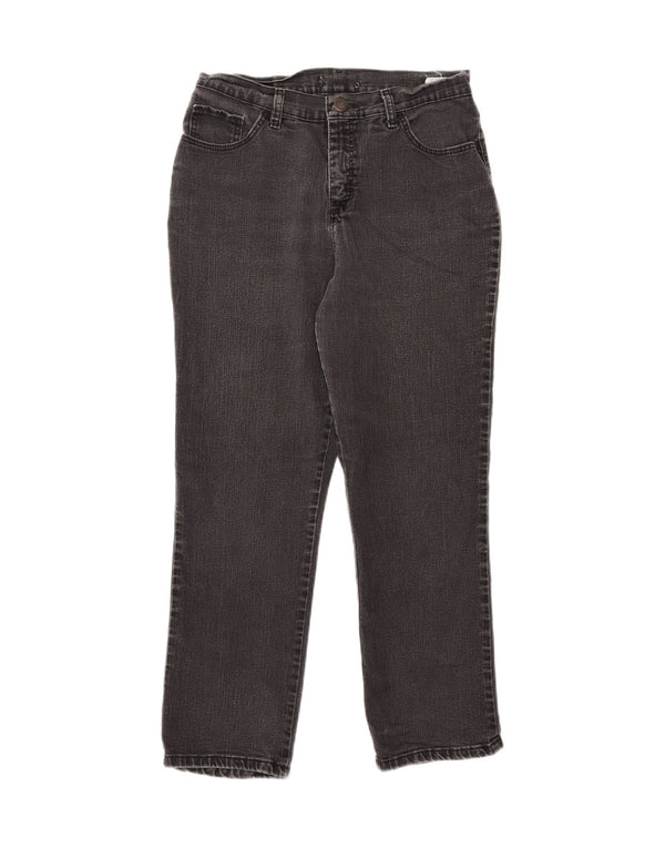 LEE Womens Petite Straight Jeans US 8 Medium W30 L27 Black Cotton