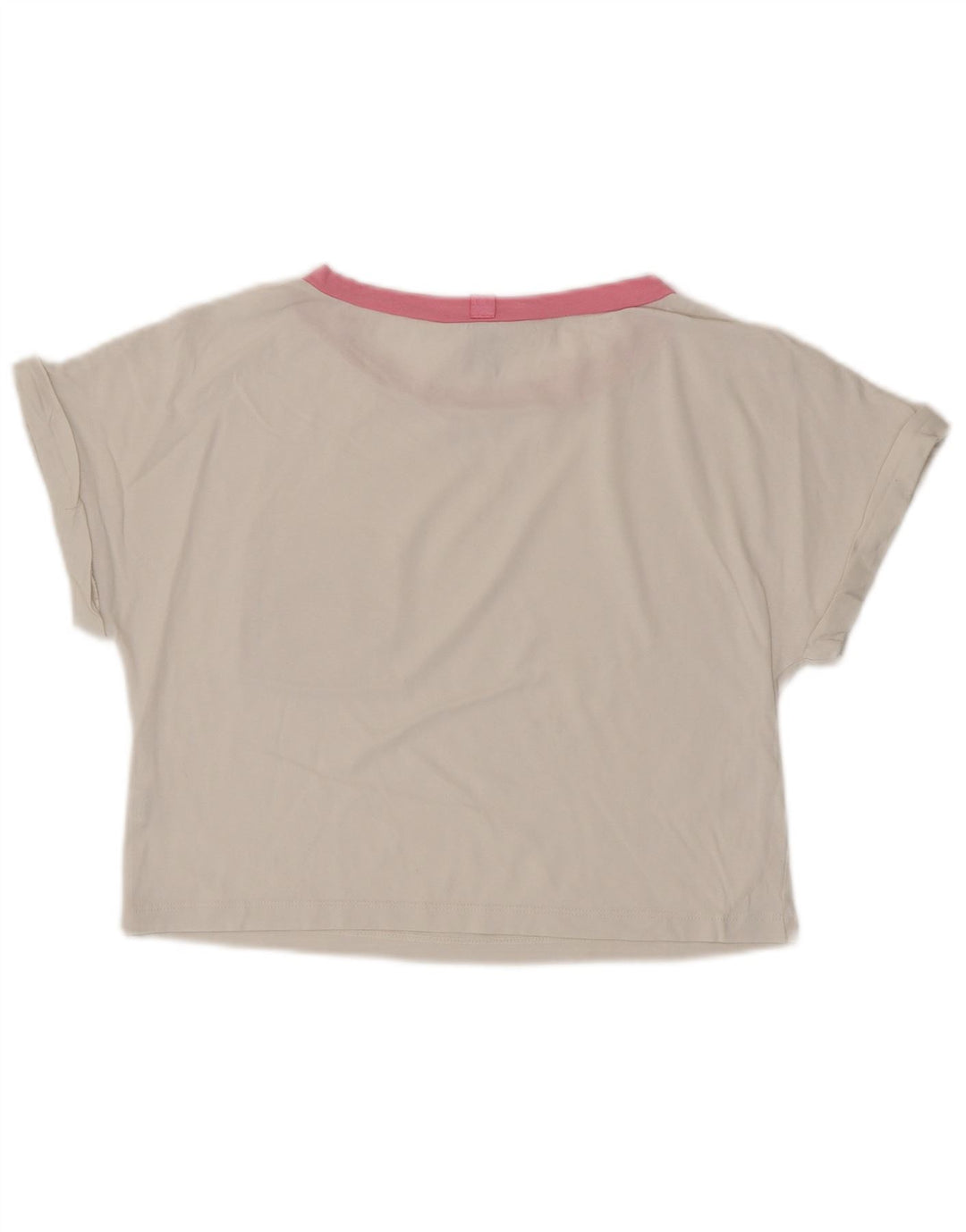 BENETTON Dame Peanuts Crop T-Shirt Top UK 6 XS Hvid Bomuld