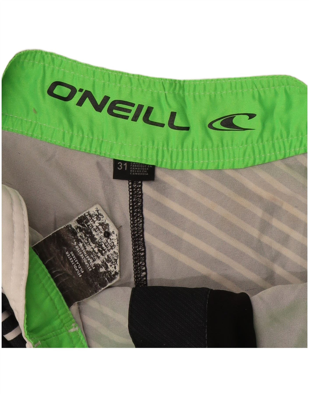 O'Neill Herre grafiske svømmeshorts Medium sort stribet polyester